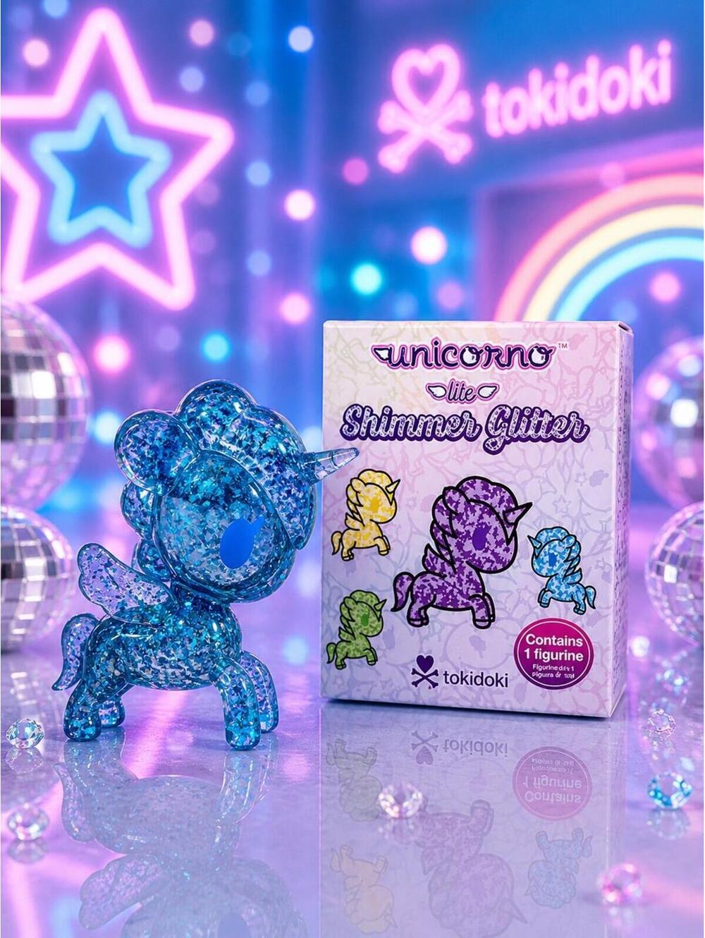 Tokidoki Unicorno Lite Shimmer Glitter – Blue Translucent Glitter Figure w/ Box